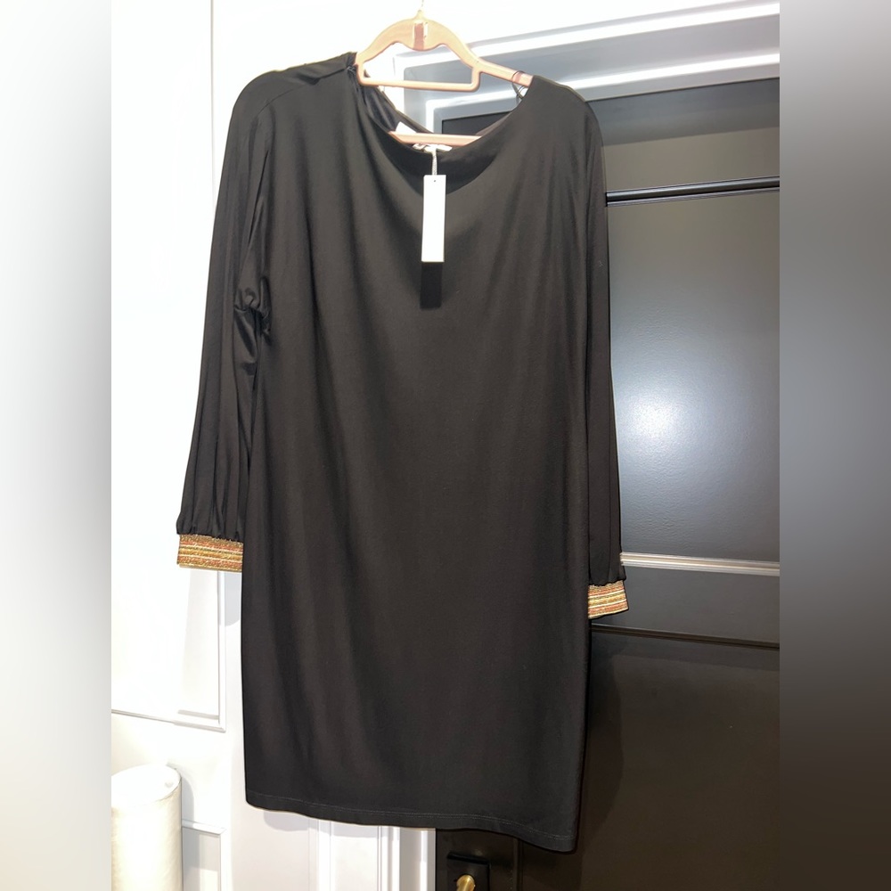 Trina Turk jazz hands little black dress